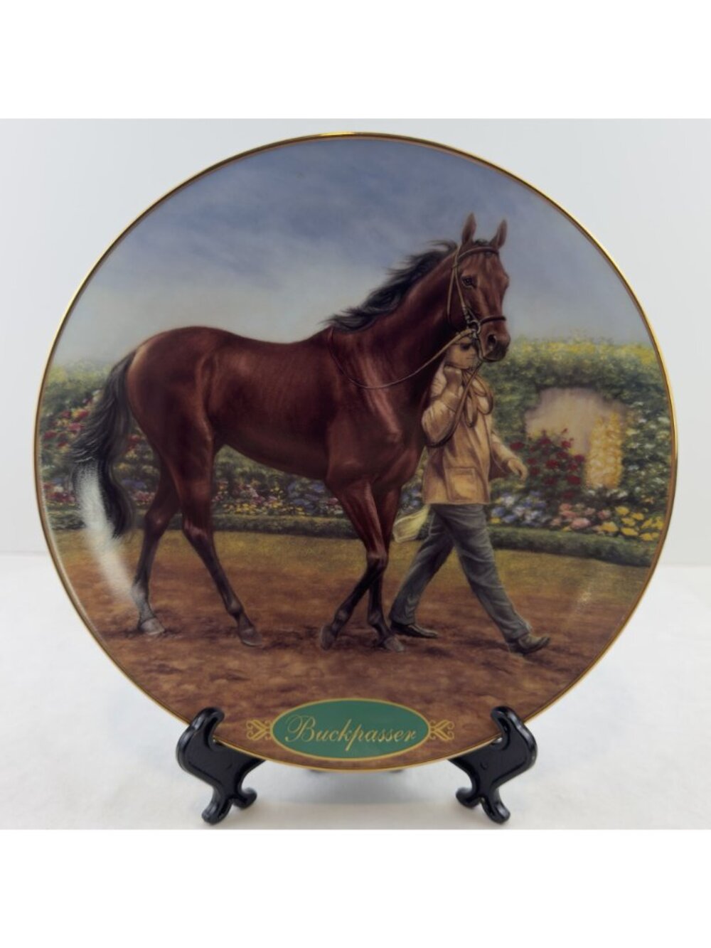 Vtg Buckpasser Limited Edition Champion Thoroughbreds Plate 1997 Susie Morton 8" - Picture 8 of 9